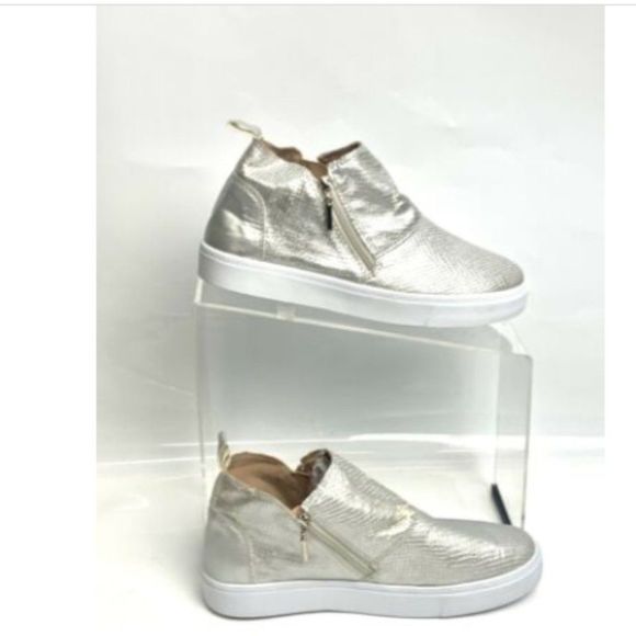 Makers Womens/Girls Sneakers High Top Textured Zipper Shoes Med Size 6 - Picture 2 of 3